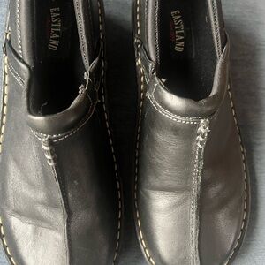Eastland Black Leather Clogs/ slip ons
